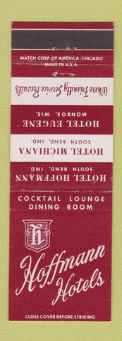Matchbook Cover - Hoffman Hotels South Bend IN Monroe WI
