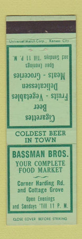 Matchbook Cover - Bassman Bros Grocery Des Moines IA