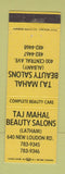 Matchbook Cover - Taj Mahal Beauty Salon Albany Latham NY
