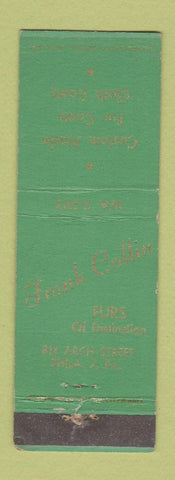 Matchbook Cover - Frank Collin Furs Philadelphia PA WEAR