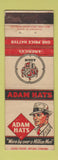 Matchbook Cover - Adam Hats WEAR