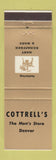 Matchbook Cover - Hart Schaffner Marx Men's Clothes Denver Colorado Cottrell's