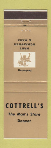 Matchbook Cover - Hart Schaffner Marx Men's Clothes Denver Colorado Cottrell's