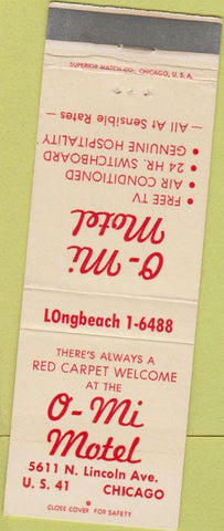 Matchbook Cover - O Mi Motel Chicago IL