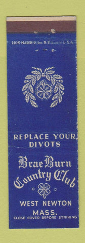 Matchbook Cover - Brae Burn Country Club West Newton MA