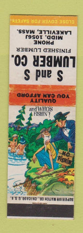 Matchbook Cover - S & S Lumber Lakeville MA hillbilly WEAR