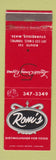 Matchbook Cover - Romi's Sturbridge MA restaurant
