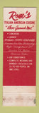 Matchbook Cover - Romi's Sturbridge MA restaurant