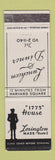 Matchbook Cover - 1775 House Lexington MA
