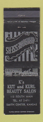 Matchbook Cover - K's Kut and Kurl Beauty Salon Smith Center KS WEAR