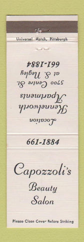 Matchbook Cover - Capozzoli's Beauty Salon Pittsburgh PA