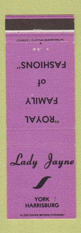 Matchbook Cover - Lady Jayne Women's Clothes York Harrisburg PA