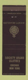 Matchbook Cover - Society Brand Clothes Chicago New York City