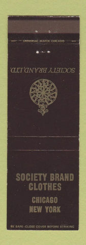 Matchbook Cover - Society Brand Clothes Chicago New York City