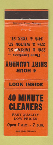 Matchbook Cover - 40 Minute Cleaners Denver Colorado WEAR