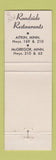 Matchbook Cover - Roadside Restaurants Aitkin MN McGregor