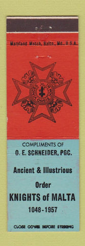 Matchbook Cover - Knights of Malta Easton PA