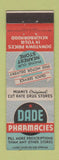 Matchbook Cover - Dade Pharmacy Drug Miami FL
