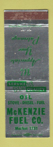 Matchbook Cover - McKezie Fuel oil WEAR