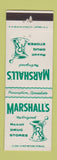 Matchbook Cover - Marshall's Drug Stores Rexall