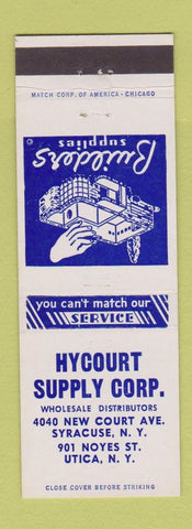 Matchbook Cover - Hycourt Supply Hardware Syracuse Utica NY