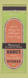 Matchbook Cover - Rand's Drug Zanesville OH Pittsburgh PA Uniontown