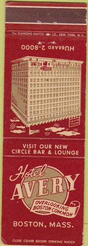 Matchbook Cover - Hotel Avery Boston MA WEAR