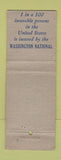 Matchbook Cover - Washington NATional Insurance 1936