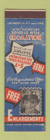 Matchbook Cover - Hollywood Film Studios Hollywood CA