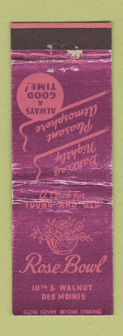 Matchbook Cover - Rose Bowl Des Moines IA WORN