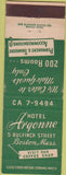 Matchbook Cover - Hotel Argonne Boston MA