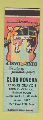 Matchbook Cover - Club Rovera St Louis MO
