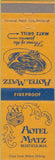 Matchbook Cover - Hotel Matz Bluefield WV