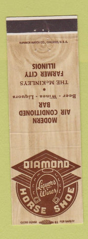 Matchbook Cover - Diamond Hose Shoe Bar Farmer City IL