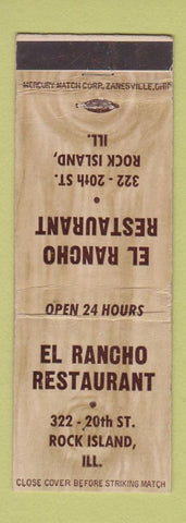 Matchbook Cover - El Rancho Restaurant Rock Island IL
