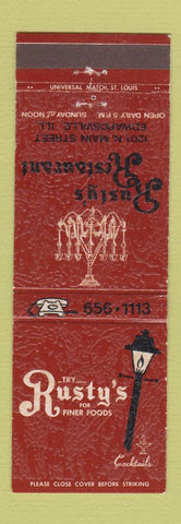 Matchbook Cover - Rusty's Restaurant Edwardsville IL