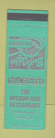 Matchbook Cover - The Oregon Aire Restaurant Oregon IL