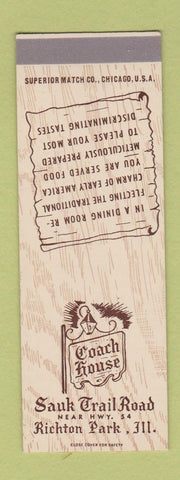 Matchbook Cover - Coach House Richton Park IL SAMPLE