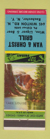 Matchbook Cover - Van & Christ Grill Rochester NY