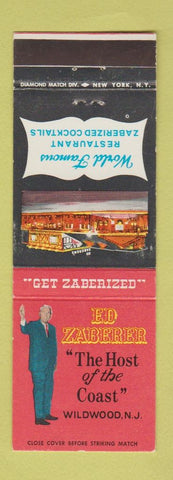 Matchbook Cover - Ed Zaberer Restaurant Wildwood NJ