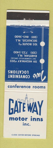 Matchbook Cover - Gateway Motor Inns Raritan Secaucus NM