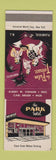 Matchbook Cover - The Park Hotel Plainfield NJ