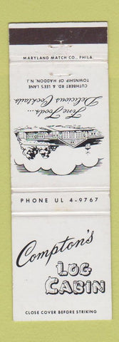 Matchbook Cover - Compton's Log Cabin Haddon NJ
