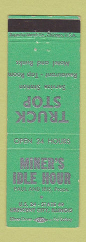 Matchbook Cover - Miner's Idle Hour Truck Stop Crescent City IL