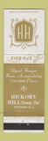 Matchbook Cover - Hickory Hill Country Club Totowa NJ