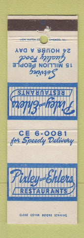 Matchbook Cover - Pixley and Ehlers Restaurants Chicago IL