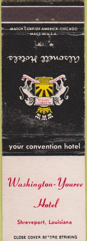 Matchbook Cover - Washington Youree Shreveport LA hotel Alsonett