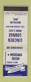 Matchbook Cover - Mexicana Room Lincoln Lounge Canton Massillon OH WEAR