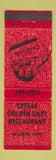 Matchbook Cover - Cetas Golden Gate Restaurant Warren OH