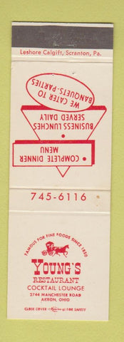 Matchbook Cover - Young's Restaurant Akron OH